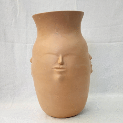 Vaso Faces Cerâmica Jequitinhonha (M) – Bege