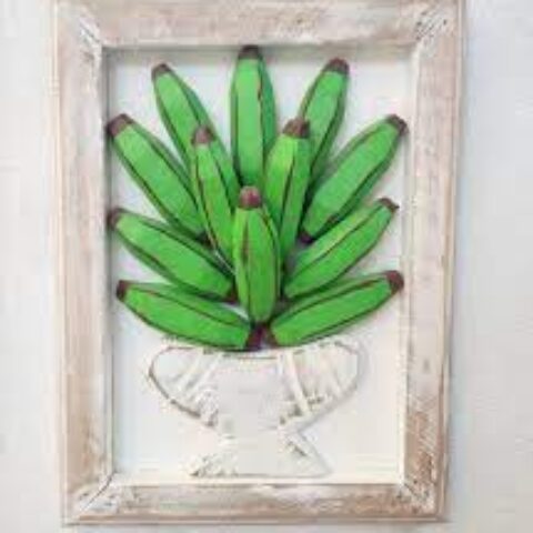 Quadro de madeira Banana Verde G