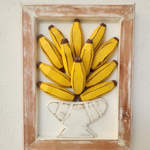 Quadro de madeira Banana Amarelo G