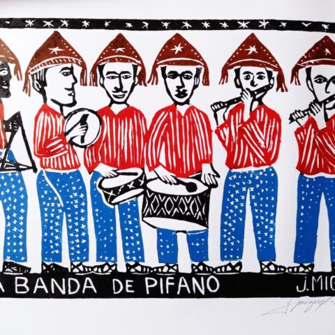 Xilogravura J. Miguel: A Banda de Pífano (M)