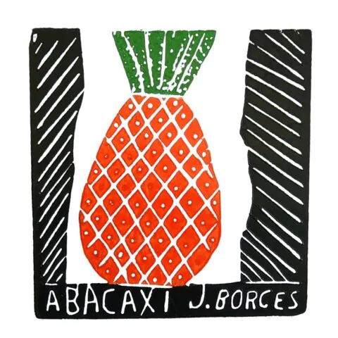 Xilogravura J. Borges: Abacaxi (P)