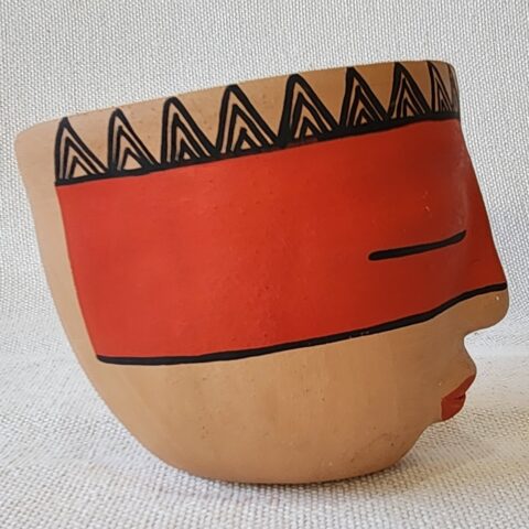 Cachepô Rosto Indígena Cerâmica