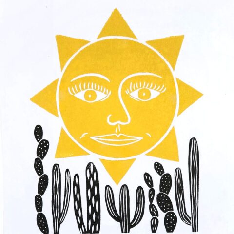 Xilogravura Bacaro Borges: O Sol (P)