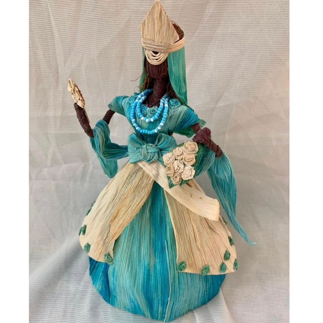 Escultura em palha de milho - Iemanjá - Imaterial Artesanato Brasileiro