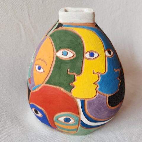 Vaso de Cerâmica Jan Araújo Rostos