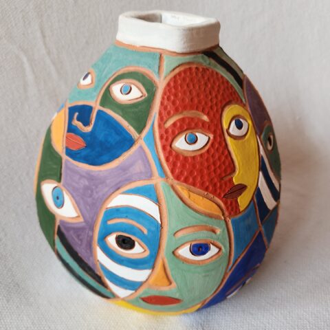 Vaso de Cerâmica Jan Araújo Rostos