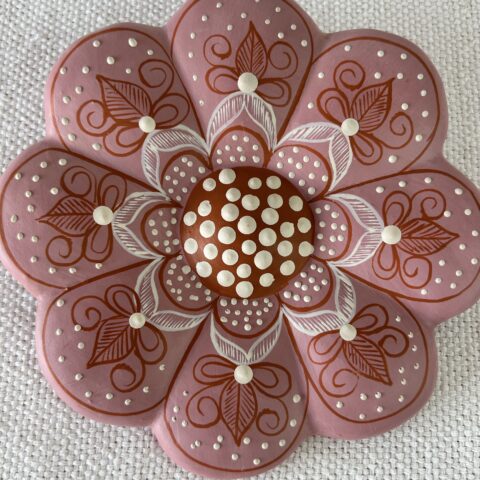 Flor de Parede Cerâmica Jequitinhonha M – Rosa