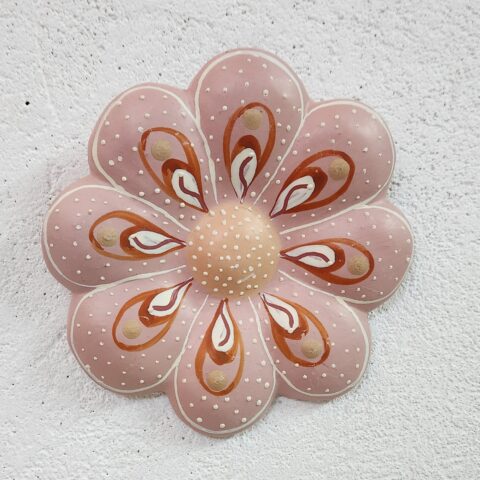 Flor de Parede Cerâmica Jequitinhonha P – Rosa