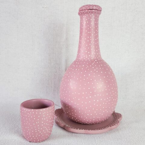 Moringa de Cerâmica Jequitinhonha com Bolinhas – Rosa