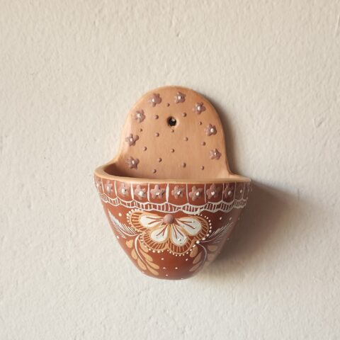 Vasinho de Parede Cerâmica Jequitinhonha P – Terracota