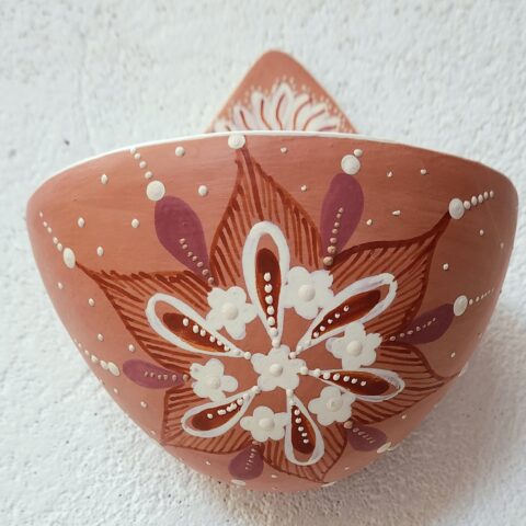 Vasinho de Parede Cerâmica Jequitinhonha M – Bege