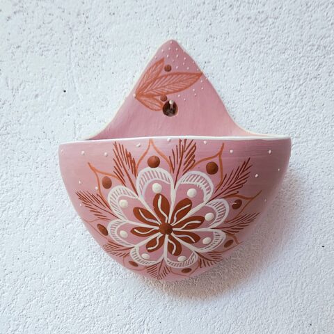 Vasinho de Parede Cerâmica Jequitinhonha M – Rosa