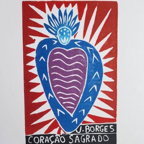 Xilogravura J. Borges: Coração Sagrado (P)