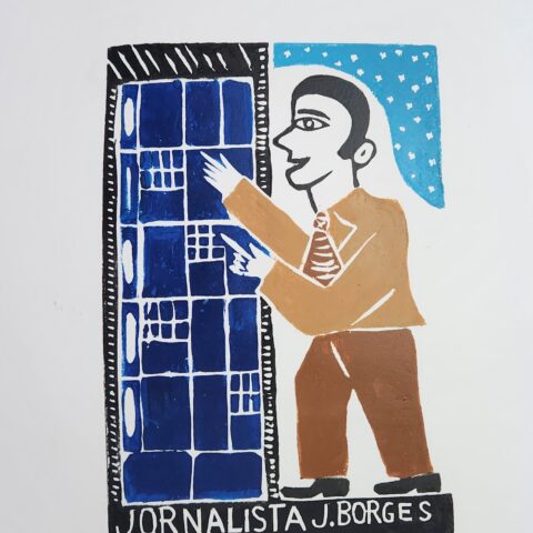 Xilogravura J. Borges: Jornalista (P)