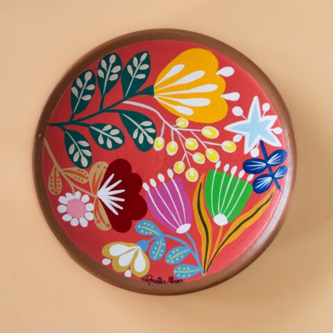 Prato de Barro com Pintura Botânica 28cm – Astromélia