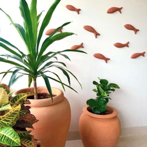 Peixe de cerâmica parede P