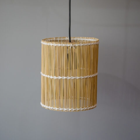 Luminária Pendente de Palha Natural – Tubinho (P)