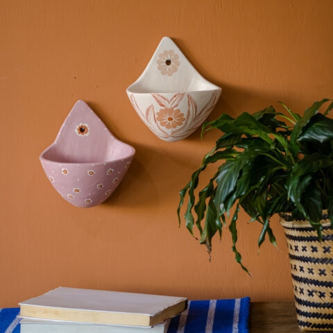 Vasinho de Parede Cerâmica Jequitinhonha G – Branco