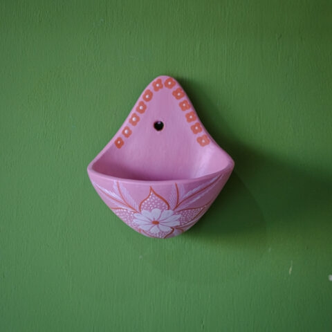 Vasinho de Parede Cerâmica Jequitinhonha M – Rosa