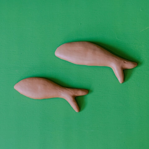 Peixe de cerâmica parede M