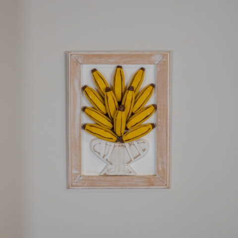 Quadro de madeira Banana Amarelo G