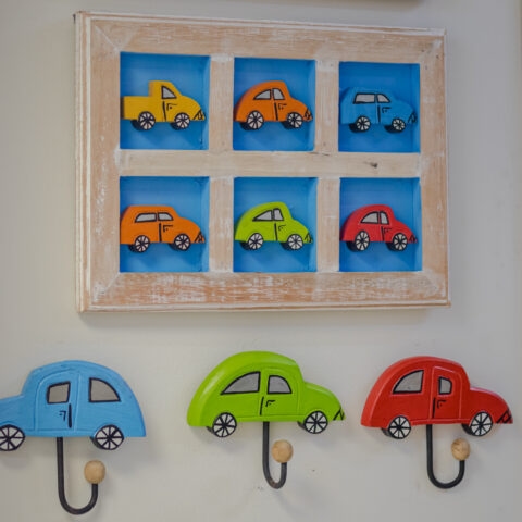 Quadro de madeira Carrinhos