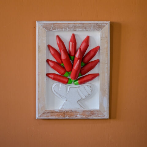 Quadro de madeira Pimenta Vermelha G