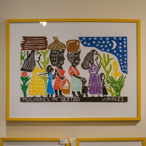 Quadro Xilogravura J. Borges: Mulheres do Sertão (G)
