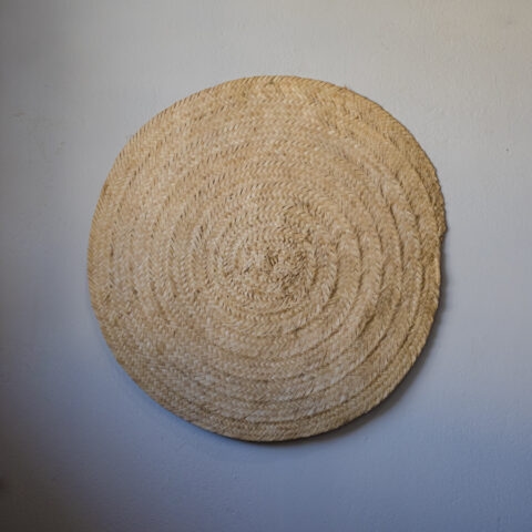 Tapete de palha natural bege 60cm