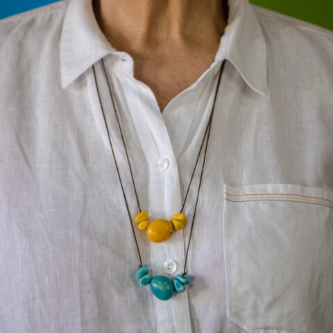 Colar com Jarina (M) – Amarelo