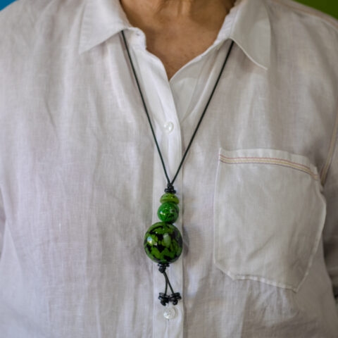 Colar com Pingente de Jarina – Verde