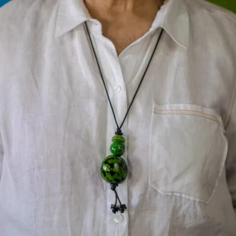Colar com Pingente de Jarina – Verde