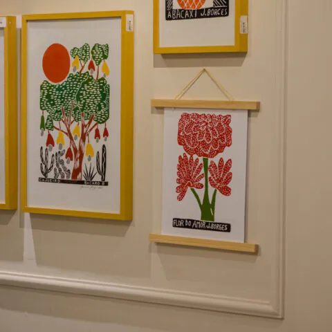 Xilogravura J. Borges: Flor do Amor Vermelha (P)
