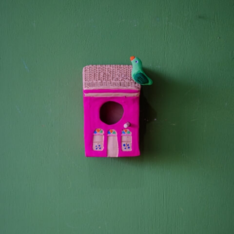 Casa de Passarinho para parede – Rosa