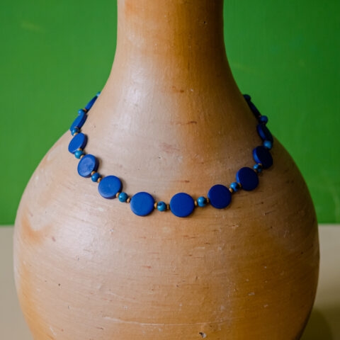 Colar Madeira com Açaí – Azul Escuro (P)