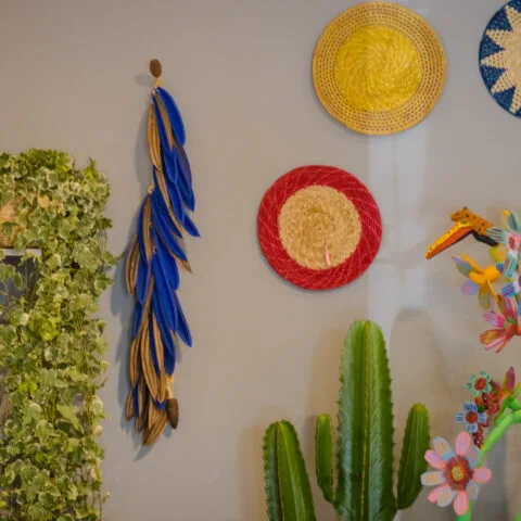 Colar decorativo sementes azul