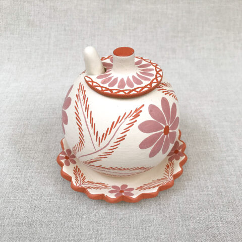 Açucareiro de Cerâmica Jequitinhonha – Branco com desenho