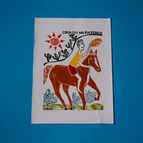 Xilogravura Bacaro Borges: Criado na Fazenda (M)