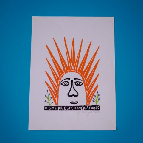 Xilogravura assinada por J. Borges: O Sol da Esperança (M)