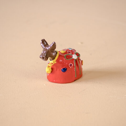 Boizinho de Cerâmica Mestre Luiz Antônio – Vermelho