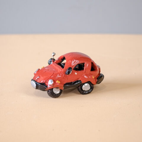 Fusca de Cerâmica Mestre Luiz Antonio Vermelho