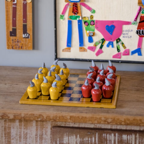 Jogo de Dama de Cerâmica Leonildo