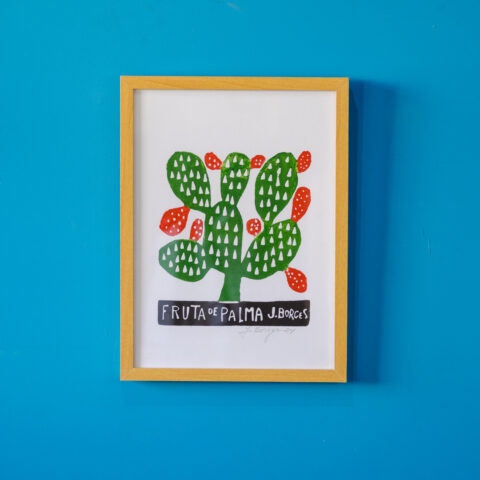 Quadro Xilogravura J. Borges: Fruta de Palma (P)
