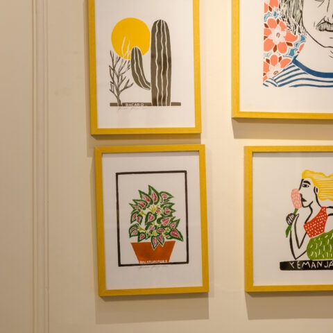 Quadro Xilogravura Bacaro Borges: Pé de Coração (P)