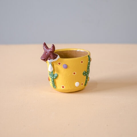 Vasinho de Cerâmica Boi Bumbá Leonildo – Amarelo