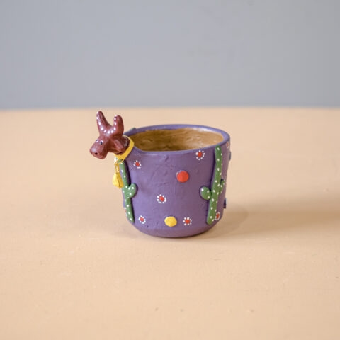 Vasinho de Cerâmica Boi Bumbá Leonildo – Roxo
