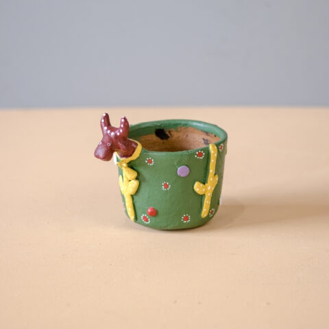 Vasinho de Cerâmica Boi Bumbá Leonildo – Verde