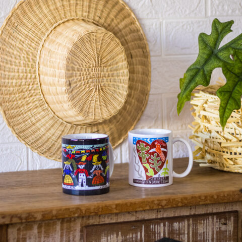 Caneca Xilogravura J. Borges Coração de Mãe