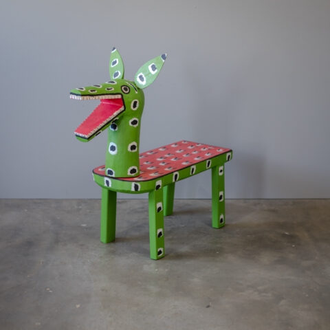 Banco em madeira Cícero Ferreira – verde