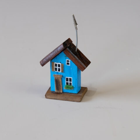 Casinha de Madeira Recado Azul